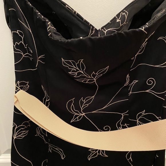 Black & Cream WHBM Strapless Dress - Picture 3 of 4